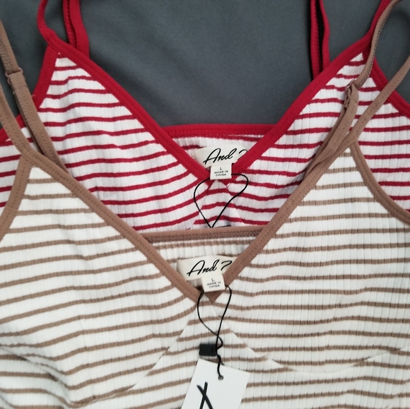 NEW!2 pack L pink & tan tank tops - Picture 10 of 13